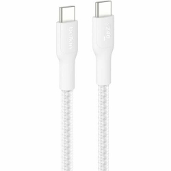Belkin BoostCharge Pro 1 m USB-C Data Transfer Cable - Cable for Gaming Notebook, MacBook, iPad Air, iPad Pro, MacBook Pro, iPhone - First End: 1 × USB 2.0 Type C - Male - Second End: 1 × USB 2.0 Type C - Male - White CAB025FQ1MWH