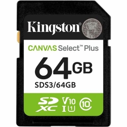 Kingston Canvas Select Plus 64 GB Class 10/UHS-I (U1) V10 SDXC - 100 MB/s Read SDS3/64GB