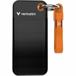 Verbatim Pocket 1 TB Portable Solid State Drive - M.2 External - Black, Orange - Notebook, Desktop PC Device Supported - USB 3.2 (Gen 2) Type C - 2 Year Warranty - 1 / Pack 32193