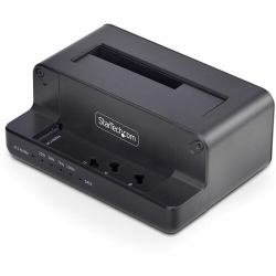 StarTech.com M.2 NVMe to 2.5/3.5" SATA Drive Duplicator, Dual Bay Standalone Cloner/Dock, Bidirectional NVMe to SATA/SATA to NVMe, TAA - Copy an M.2 NVMe drive to a 2.5/3.5in SATA SSD/HDD, or clone a SATA drive to M.2 NVMe without a computer; Sector-by-s