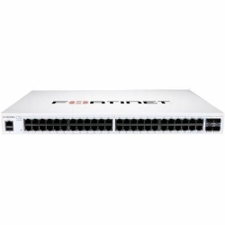 Fortinet FortiSwitch 110G-FPOE Layer 2 FortiGate switch controller compatible PoE 802.3bt switch with 2x 5G RJ45 with PoE bt, 8x 2.5G RJ45 with PoE af/at and 4x SFP+ ports. Fanless. Max 200W PoE output limit. FS-110G-FPOE