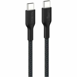 Belkin BoostCharge Pro 1 m USB-C Data Transfer Cable - Cable for iPhone, MacBook, iPad Air, iPad Pro, MacBook Pro - First End: 1 × USB 2.0 Type C - Male - Second End: 1 × USB 2.0 Type C - Male - Black CAB025FQ1MBK