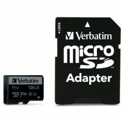 Verbatim Pro 128 GB Class 3/UHS-I (U3) microSDXC - 90 MB/s Read - 45 MB/s Write 47044