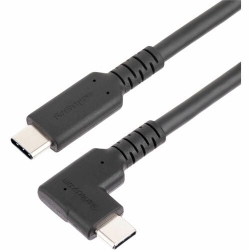 StarTech.com 3ft (1m) Rugged Right Angle USB-C Cable, USB 10 Gbps, USB C to C Data Transfer Cable, 100W PD, 4K 60Hz, 90 Degree USB-C Cable - Rugged Right Angle USB-C Cable is ideal for connecting in tight spaces; Minimize strain from bending and deliver