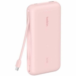 Belkin BoostCharge Power Bank - Pink - For Smartphone, iPhone, iPad mini, iPad Pro - 2 x Type-C 30W, 1 x Type-A 30W - 20000 mAh - 30 W - USB Type-C Connector - 2 x USB - Pink BPB024FQPK