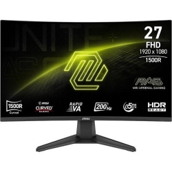 Msi MAG 276CF E20 27inch 200Hz FHD Rapid VA Curved Gaming Monitor, 1920x1080, 16:9, 0.5ms GTG, 3000:1 Contrast, 250 Nits, 1x DP 1.2a, 2x HDMI 2.0b, Adaptive Sync, Curved 1500R, Tilt, VESA 100x100mm MAG 276CF E20