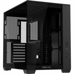 ASUS A32 Black ATX dual-chamber case with panoramic design supporting up to 420mm graphics cards in length 360mm radiators and CPU air coolers up to 165mm in height A32 TG BLACK NO FAN
