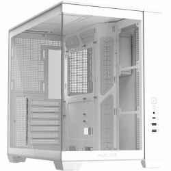 ASUS A32 White ATX dual-chamber case with panoramic design supporting up to 420mm graphics cards in length 360mm radiators and CPU air coolers up to 165mm in height A32 TG WHITE NO FAN