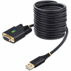StarTech.com 10ft (3m) USB to Null Modem Serial Adapter Cable, COM Retention, FTDI, RS232, Changeable DB9 Screws/Nuts, Windows/macOS/Linux - Add a DB9 RS-232 null modem serial port to a desktop/laptop using a USB-A port; Changeable DB9 Screws/Nuts; Screw