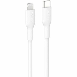 Belkin BoostCharge 1 m Lightning/USB-C Data Transfer Cable - Cable for iPhone - First End: 1 x USB Type C - Male - Second End: 1 x Lightning - Male - 480 Mbit/s - MFI - White CAA021FQ1MWH