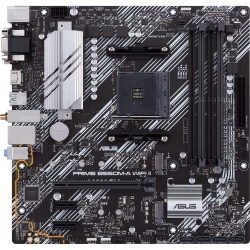 Asus Prime B550M-A WIFI II Desktop Motherboard - AMD B550 Chipset - Socket AM4 - Micro ATX - Ryzen 3, Ryzen 5, Ryzen 7, Ryzen 9, Ryzen 5 Pro, Ryzen 7 PRO, Ryzen 9 PRO, Ryzen 3 PRO Processor Supported - 128 GB DDR4 SDRAM Maximum RAM - DIMM, UDIMM - 4 x PRI