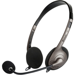 Verbatim Wired Over-the-head Stereo Headset - Graphite - Binaural - 32 Ohm - 20 Hz to 20 kHz - 120 cm Cable - Omni-directional Microphone - USB 66572
