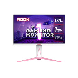 AOC AGON AG275QXR 27" WQHD Gaming LCD Monitor - 16:9 - White, Pink - 685.80 mm Class - In-plane Switching (IPS) Technology - 2560 x 1440 - 1.07 Billion Colors - Adaptive Sync - 350 cd/m² - 1 ms - 170 Hz Refresh Rate - HDMI - DisplayPort - USB Hub AG275QXR