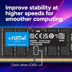Micron CRUCIAL 16GB DDR5 NOTEBOOK MEMORY, PC5-51200, 6400MHz, 1Rx8,CSODIMM, LIFE WTY CT16G64C52CS5