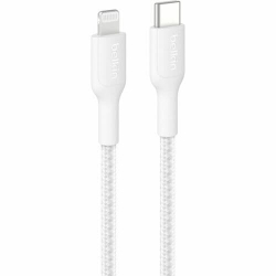 Belkin BoostCharge Pro 2 m Lightning/USB-C Data Transfer Cable - Cable for iPhone, iPad Air, iPad Pro, iPad mini - First End: 1 x Lightning - Male - Second End: 1 x USB Type C- Male - MFI - White CAA022FQ2MWH