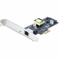 StarTech.com 1-Port 2.5Gbps PCI Express PoE Network Card, Intel I225-V, PCIe 802.3af/at PoE+ Multi-Gigabit NIC, SATA Powered Ethernet Card - 2.5Gbps PoE network card w/ Intel® I225V supports 802.3af/at PoE+ up to 30W PSE and 25.5W PD at 48V DC; NBASE-T,