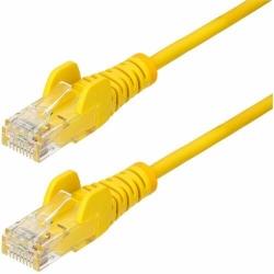 StarTech 1m Yellow Slim CAT6 Ethernet Cable, Snagless RJ45, UTP, LSZH, 28AWG Pure Bare Copper, Slim Network Patch Cord - Slim UTP Cat6 Cable supports 10Gbps and 100W PoE; Ideal for crowded installations; 36% slimmer for improved airflow; Low Near-End Cro