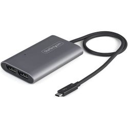 StarTech.com A/V Adapter - 1 x 24-pin Type C Thunderbolt 3 - Male - 2 x DisplayPort DisplayPort 1.4 Digital Audio/Video - Female - 7680 x 4320 Supported - Silver TB32DP14