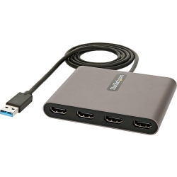 StarTech.com A/V Adapter - 1 Pack - 1 x 9-pin Type A USB 3.0 USB Male - 4 x HDMI Digital Audio/Video Female - 1920 x 1080 Supported - Space Gray USB32HD4