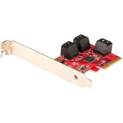 StarTech.com SATA Controller - Serial ATA/600 - PCI Express x4 - Plug-in Card - 6 Total SATA Port(s) - 6 SATA Port(s) Internal - PC 6P6G-PCIE-SATA-CARD