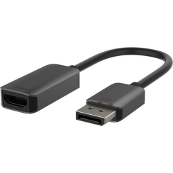 Belkin 22.05 cm DisplayPort/HDMI A/V Cable for Audio/Video Device, Notebook, Docking Station, Monitor, HDTV, Projector - First End: 1 x DisplayPort Digital Audio/Video - Male - Second End: 1 x HDMI Digital Audio/Video - Female - Supports up to3840 x 2 AVC