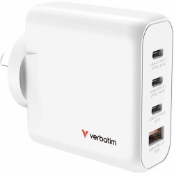Verbatim 140 W AC Adapter - 1 Pack - Universal Adapter - 3 USB Type-C - For Smartphone, Tablet PC, Notebook, Gaming Console - 230 V AC Input - 5 V DC, 9 V DC, 12 V DC, 15 V DC, 20 V DC, 28 V DC Output - 5 A 67035