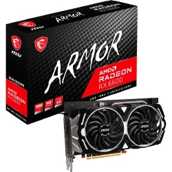 MSI AMD Radeon RX 6600 Graphic Card - 8 GB GDDR6 - 2.04 GHz Game Clock - 2.49 GHz Boost Clock - 128 bit Bus Width - PCI Express 4.0 x8 - DisplayPort - HDMI RADEON RX 6600 ARMOR 8G