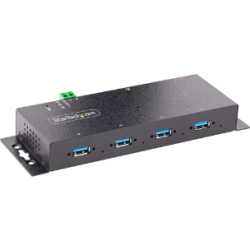 StarTech.com USB Hub - USB 3.2 (Gen 1) Type B - Wall/Desktop/DIN Rail Mountable - Black - 4 Total USB Port(s) - PC 5G4AINDNP-USB-A-HUB