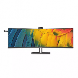 Philips 45B1U6900CH 44.5" Webcam Dual Quad HD (DQHD) Curved Screen LCD Monitor - 32:9 - Textured Black - 1143 mm Class - Vertical Alignment (VA) - WLED Backlight - 5120 x 1440 - 16.7 Million Colours - Adaptive Sync - 450 cd/m² - 4 ms - 75 Hz Refresh R 45B