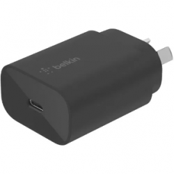Belkin BoostCharge 25 W AC Adapter - Universal Adapter - USB Type-C - For iPhone - Black WCA004AUBK