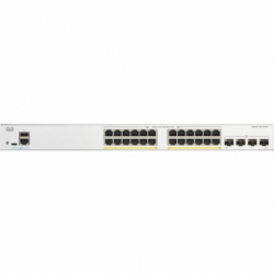 Cisco Catalyst 1300 C1300-24P-4G 24 Ports Manageable Ethernet Switch - Gigabit Ethernet - 10/100/1000Base-T, 1000Base-X - 3 Layer Supported - Modular - 4 SFP Slots - 236.40 W Power Consumption - 195 W PoE Budget - Optical Fiber, Twisted Pair - PoE Por C13
