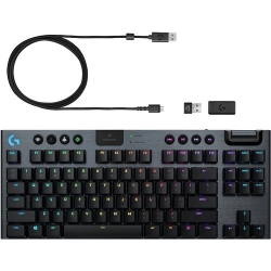 Logitech G915 TKL Lightspeed Gaming Keyboard (Linear) - Carbon - Mechanical Keyswitch - Bluetooth/Wi-Fi - 2.40 GHz Volume Control, Play/Pause, Skip, Mute, Bluetooth Pair Hot Key(s) 920-009512