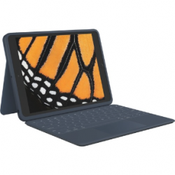 Logitech Rugged Combo 3 Rugged Keyboard/Cover Case Apple iPad (8th Generation), iPad (7th Generation) Tablet - Blue - Pry Resistant, Drop Resistant, Scratch Resistant, Vibration Resistant, Dirt Resistant - Fabric Exterior Material - 189.5 mm Height x  920