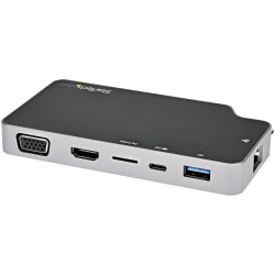 StarTech.com USB 3.1 (Gen 2) Type C Docking Station for Notebook/Monitor - Memory Card Reader - microSD - 100 W - Black, Grey - 1 Displays Supported - 4K - 1920 x 1080, 3840 x 2160 - 1 x USB Type-A Ports - USB Type-A - 1 x USB Type-C Ports - USB Type- CDP