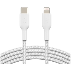 Belkin BOOST?CHARGE 1 m Lightning/USB-C Data Transfer Cable for iPhone, iPad - First End: 1 x Lightning Male - Second End: 1 x USB Type C Male - MFI - White CAA004BT1MWH