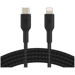 Belkin 2 m Lightning/USB-C Data Transfer Cable - First End: Lightning - Second End: USB Type C - MFI - Black CAA004BT2MBK