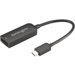 Kensington A/V Adapter - 1 x 20-pin DisplayPort 1.4 Digital Audio/Video Female - 1 x USB Type C Male - 7680 x 4320 Supported - Black K34680WW