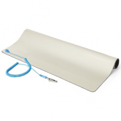 StarTech.com 23x47in Anti Static Mat, ESD Mat for Electronics Repair on Table or Desk, Flexible Work Pad, Detachable Grounding Wire - Multipurpose - 600 mm Length x 1200 mm Width - Rectangular - Polyvinyl Chloride (PVC), PVC Foam - Beige LG-ANTI-STATIC-MA