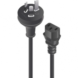 Alogic Standard Power Cord - 1 m - Australia - For Computer - IEC 60320 C13 - 250 V AC10 A - Black MF-3PC13-01