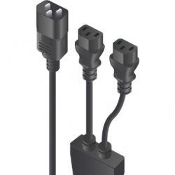 Alogic Splitter Cord - 30 cm - For Monitor - IEC 60320 C14 / IEC 60320 C1310 A - Black MFF-C14C13-0.3