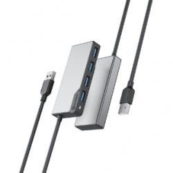 Alogic Fusion SWIFT USB Hub - USB 3.2 (Gen 1) Type A - Portable - Space Gray - 4 Total USB Port(s) - PC, ChromeOS UAFUUA-SGR