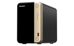 QNAP TS-264-8G, 2-Bay desktop NAS, Intel Celeron N5105/N5095 quad-core, 8 GB DDR4 onboard not expandable, 2 x 3.5"/2.5" SATA 6Gb/s drive bays, 2 Yrs WTY