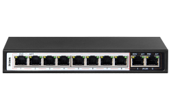 D-Link 10-Port PoE Switch with 8 Long Reach 250m PoE Ports and 2 Uplink Ports DES-F1010P-E