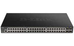 D-Link 52-Port Gigabit Smart Managed PoE Switch with 48 RJ45 and 4 SFP+ 10G Ports DGS-1250-52XMP