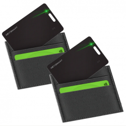 KeySmart SmartCard - Rechargeable Thin Wallet Tracker Card, Works with Apple Find My App - Black - 2 Pack KS500-BLK-2P