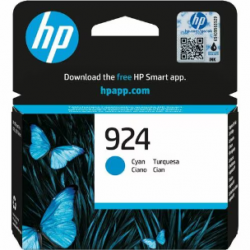 HP 924 Original Standard Yield Thermal Inkjet Ink Cartridge - Single Pack - Cyan - 1 Pack - 400 Pages 4K0U3NA