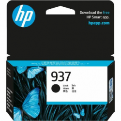 HP 937 Original Standard Yield Inkjet Ink Cartridge - Black - 1 Pack - 1250 Pages 4S6W5NA