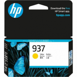 HP 937 Original Standard Yield Inkjet Ink Cartridge - Yellow - 1 Pack - 800 standard pages 4S6W4NA