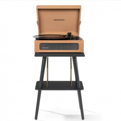 Crosley Voyager Bluetooth Portable Turntable + Entertainment Stand Bundle - Tan CRIW8017BST-TA4