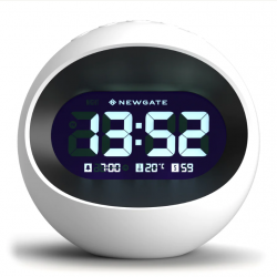 Newgate Centre Of The Earth Lcd Alarm Clock White NGLCD/COTE2